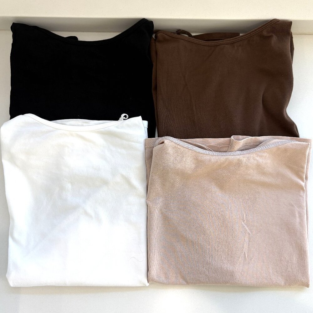 Old Navy First Layer Fitted Cami Tank Top 4 PC Scoop Neck Asst Colors Size XL